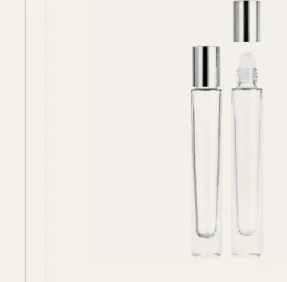 Frasco vidro cristal roll-on luxo prateada 10 ml