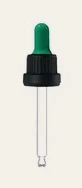 Pipeta vidro R18 bulbo verde escuro