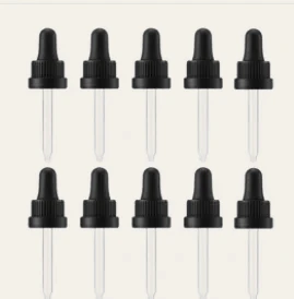 Pipeta vidro premium R18 tampa preta bulbo preto