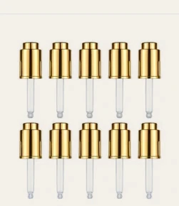 Pipeta vidro botao R18 luxo dourada (kit 10)