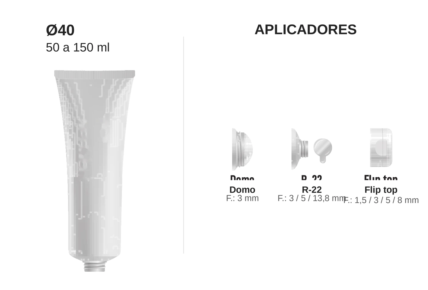 Bisnaga Ø40 Cilindrica 150ml